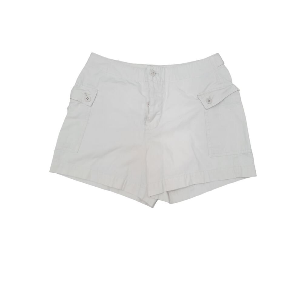 J Crew Cargo Shorts Chino Cream 3.5" Side Pockets Button Fly Closure Size 4